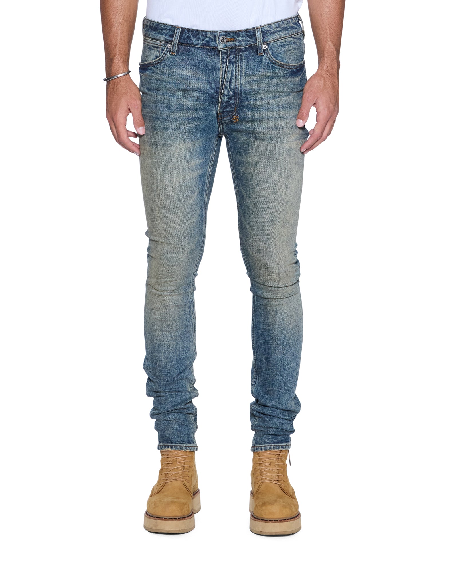 Mens Van Winkle Re-up Blue Skinny Denim Jeans | Ksubi ++