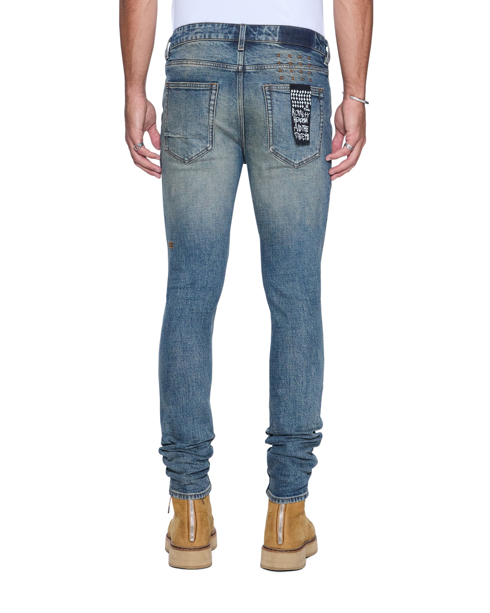 Mens Van Winkle Re-up Blue Skinny Denim Jeans | Ksubi ++