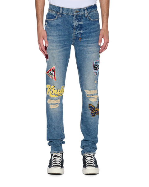 Mens Van Winkle Rodeo Patched Skinny Denim Jeans | Ksubi ++