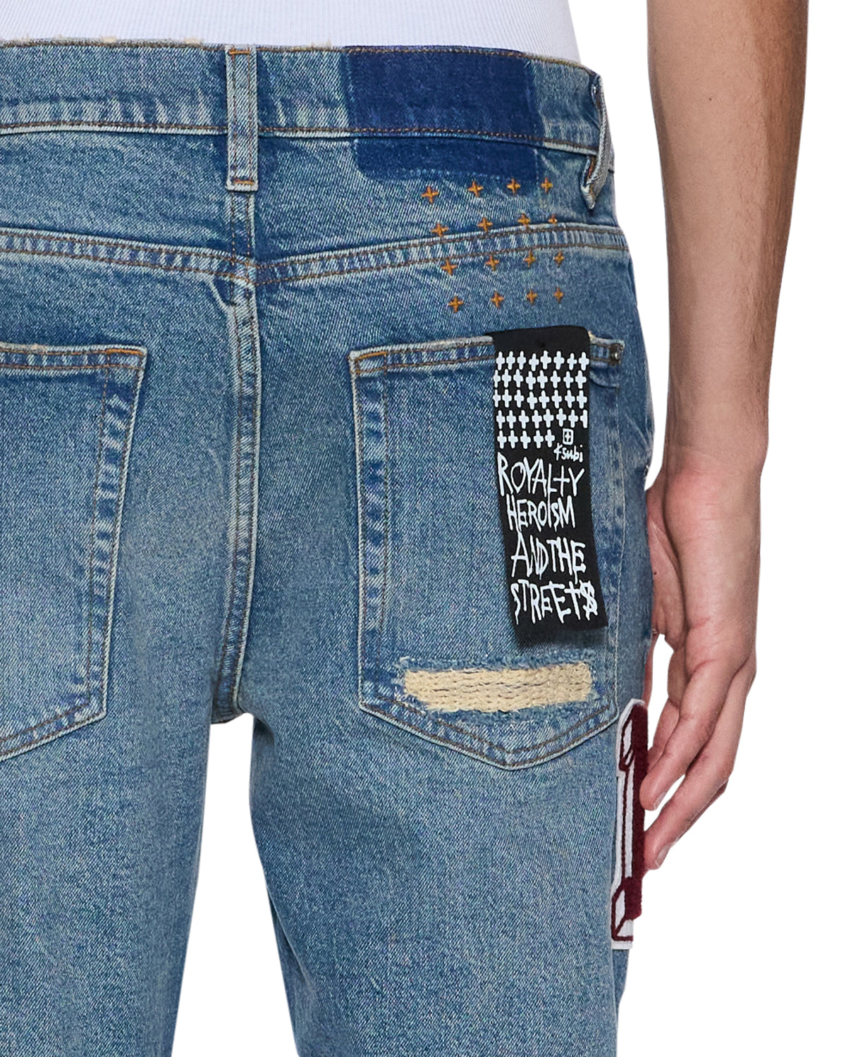 MENS VAN WINKLE RODEO PATCHED DENIM JEANS
