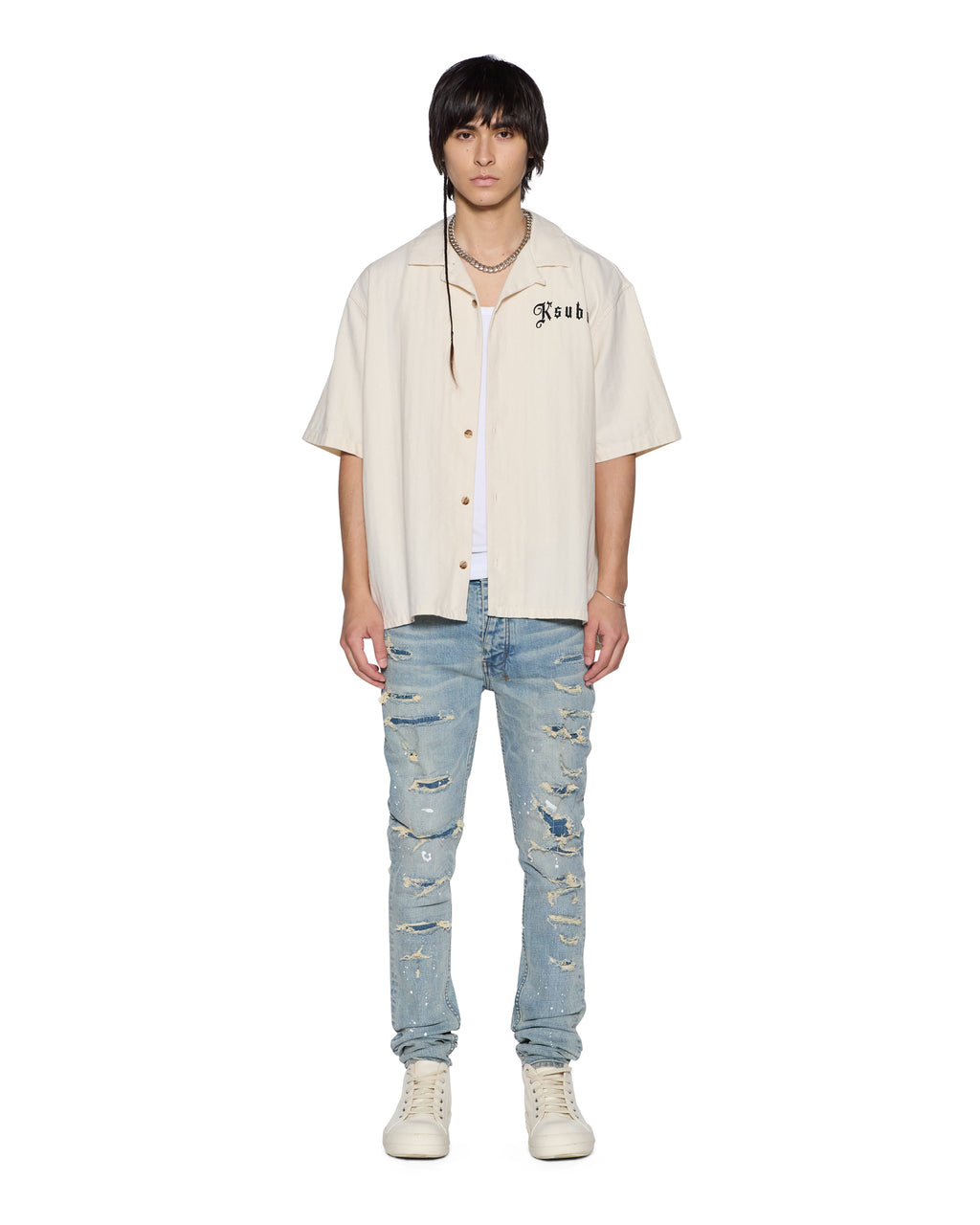 MENS VAN WINKLE SCATTER BLUE DENIM JEANS
