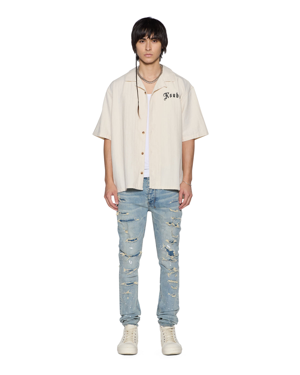 MENS VAN WINKLE SCATTER BLUE DENIM JEANS