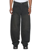 Mens Vorteks Graphite Barrel Leg Denim Jeans - Grey