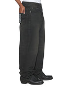 Mens Vorteks Graphite Barrel Leg Denim Jeans - Grey
