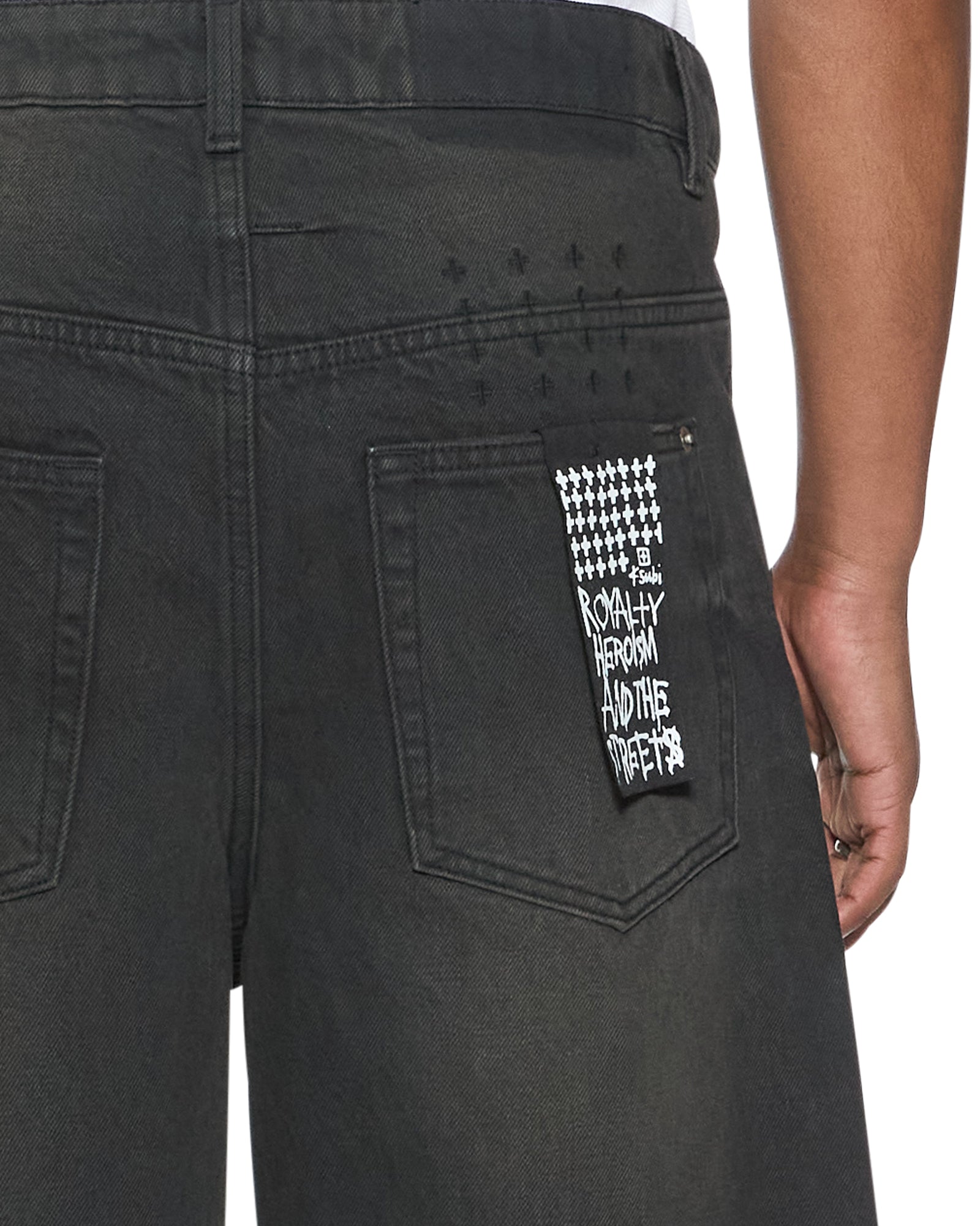 Mens Vorteks Graphite Barrel Leg Denim Jeans | Ksubi ++