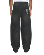 Mens Vorteks Graphite Barrel Leg Denim Jeans - Grey