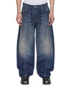 Mens Vorteks K-dip Blue Barrel Leg Denim Jeans - Denim