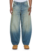Mens Vorteks Portland Blue Sott Barrel Leg Denim Jeans - Denim