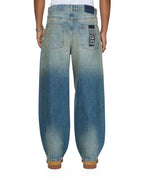Mens Vorteks Portland Blue Sott Barrel Leg Denim Jeans - Denim