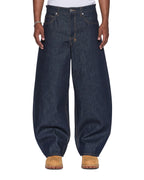 Mens Vorteks Raw Barrel Leg Denim Jeans - Denim