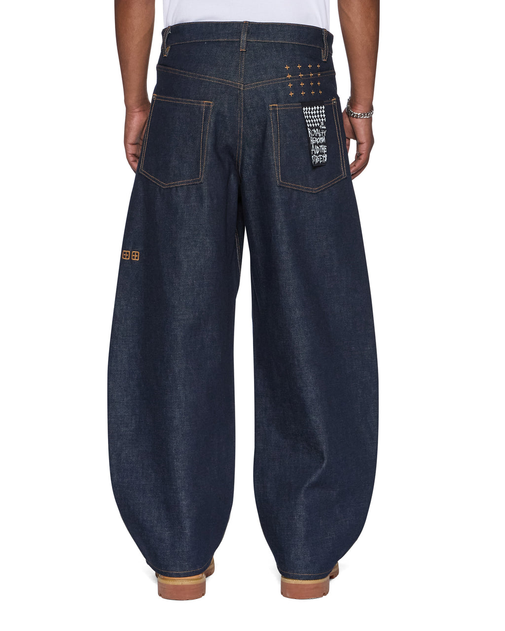 Mens Vorteks Raw Barrel Leg Denim Jeans - Denim