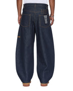 Mens Vorteks Raw Barrel Leg Denim Jeans - Denim