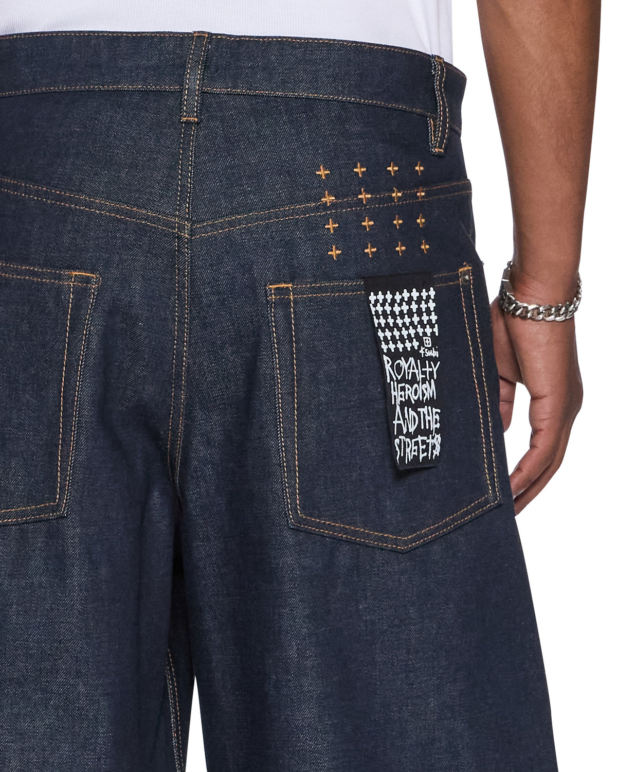 Mens Vorteks Raw Barrel Leg Denim Jeans - Denim
