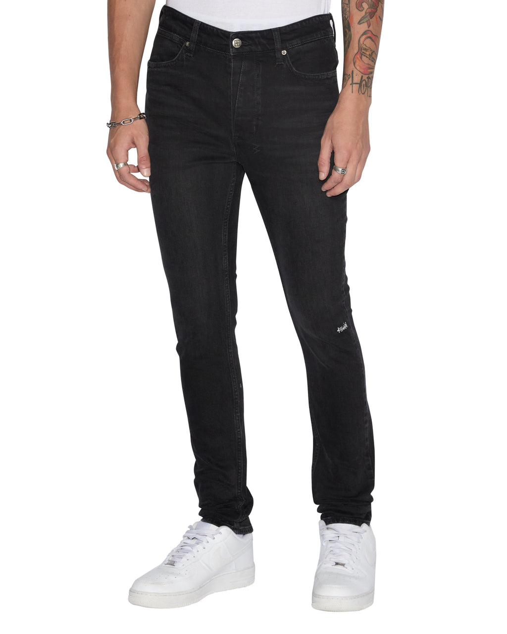Mens Van Winkle Artist Black Skinny Denim Jeans - Black