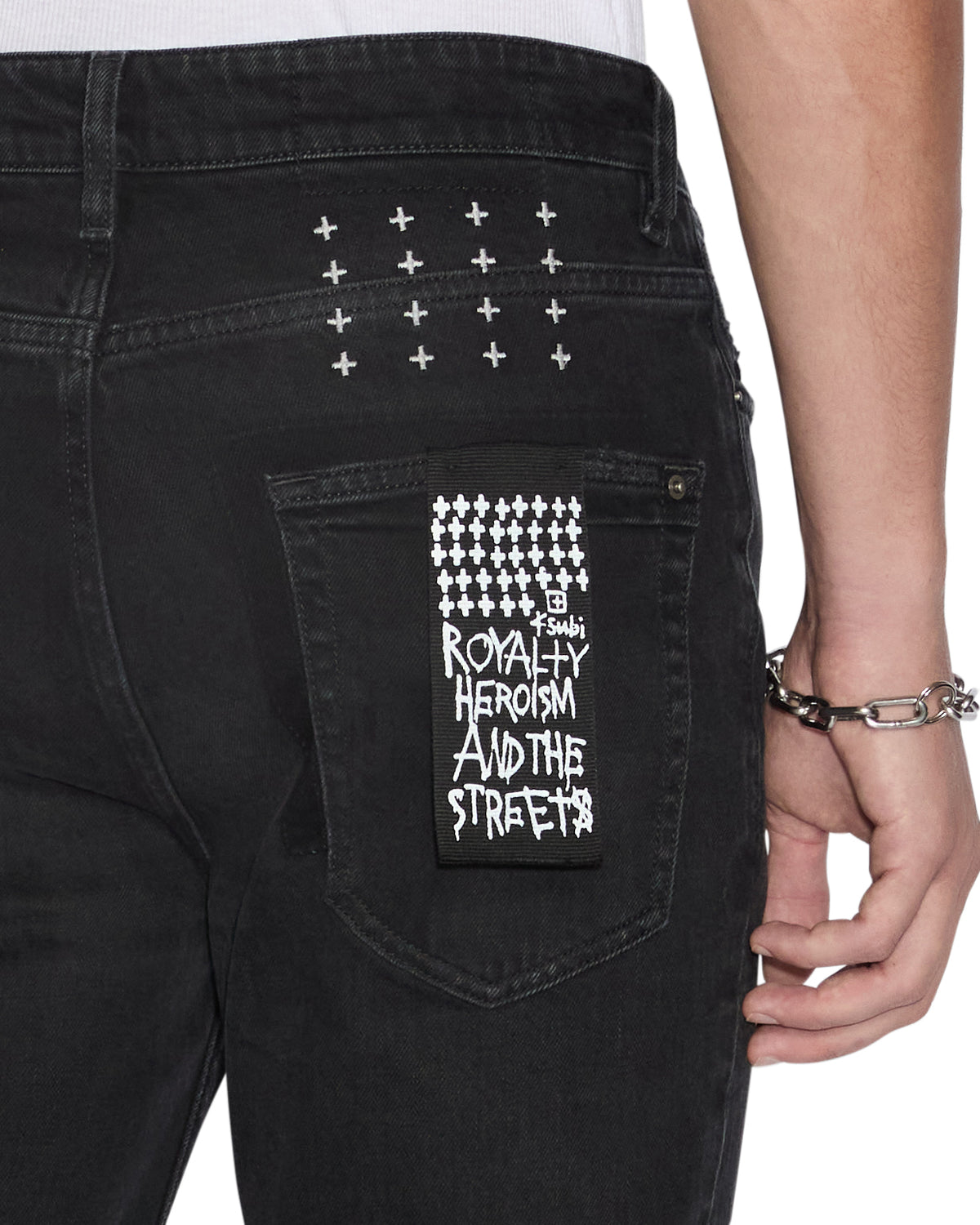 Mens Van Winkle Artist Black Skinny Denim Jeans - Black