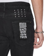 Mens Van Winkle Artist Black Skinny Denim Jeans - Black