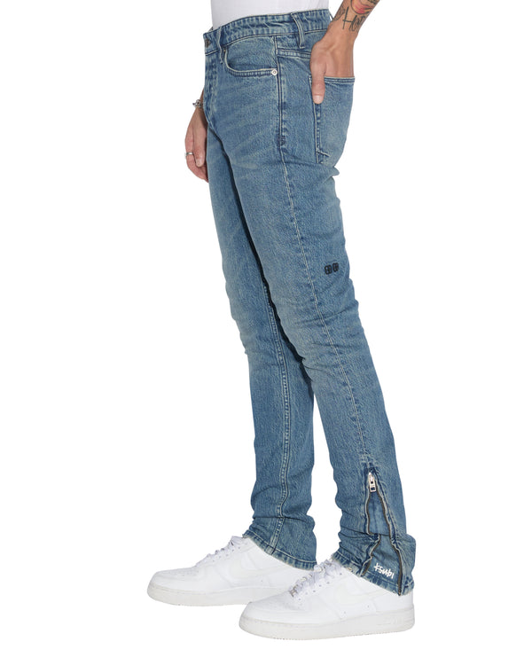 Ksubi Jeans Mens Van Winkle top Skinny Leg Mid Rise Fade Dark Blue $240 Size 40/32