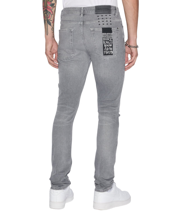 Van Winkle Thrifted Skinny Jeans Faded Grey Denim Ksubi ++