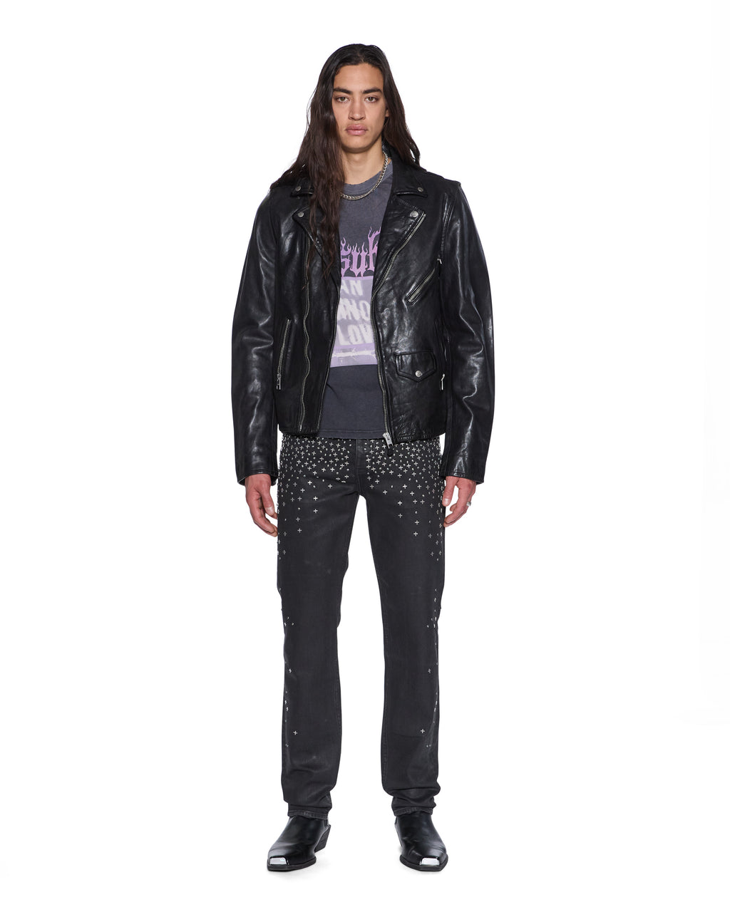 MENS CHITCH BACKSTAGE BLACK METALIK DENIM JEANS