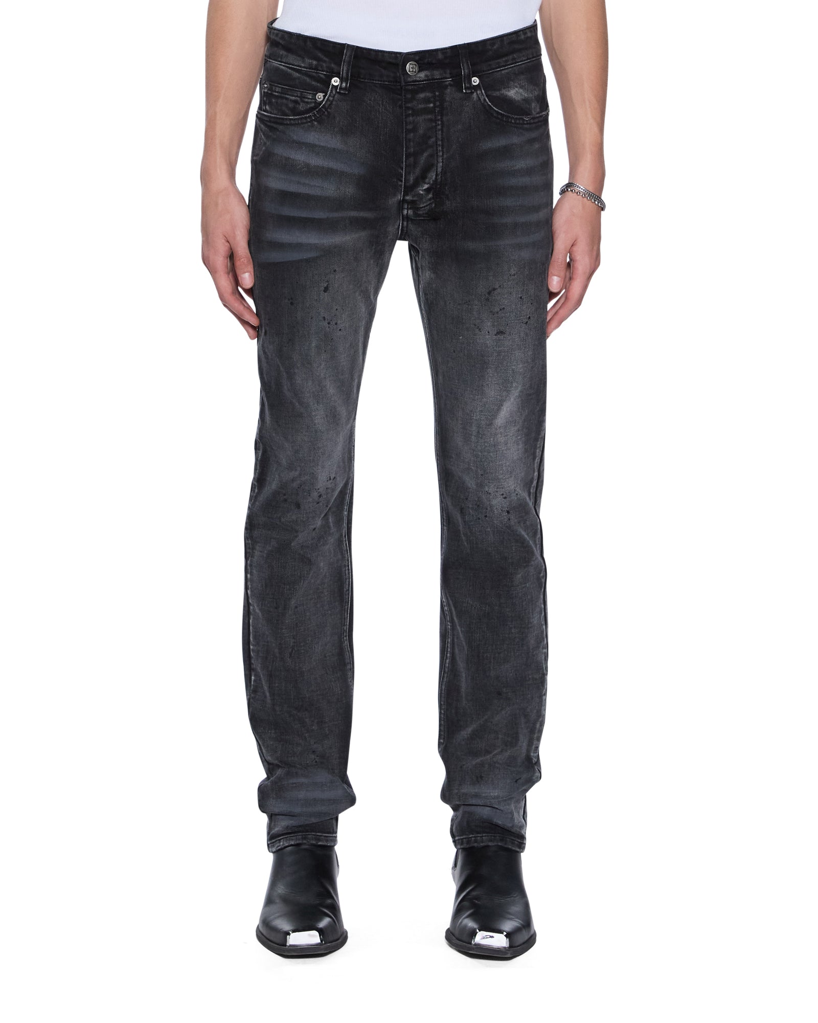 MENS CHITCH CARBON BLACK SLIM DENIM JEANS