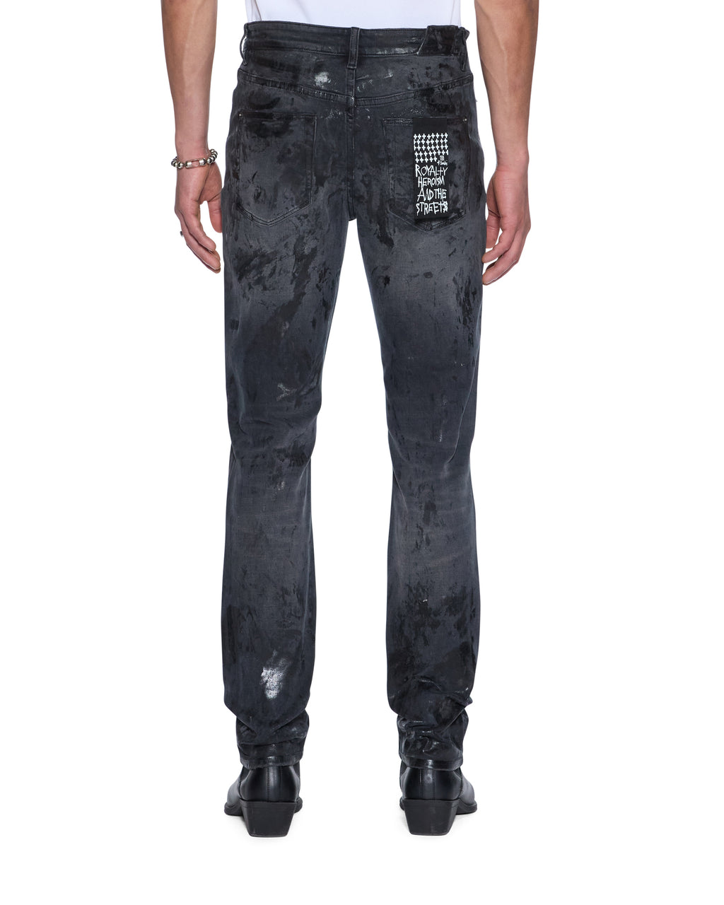 MENS CHITCH POWDER GREY PRAYING DENIM JEANS