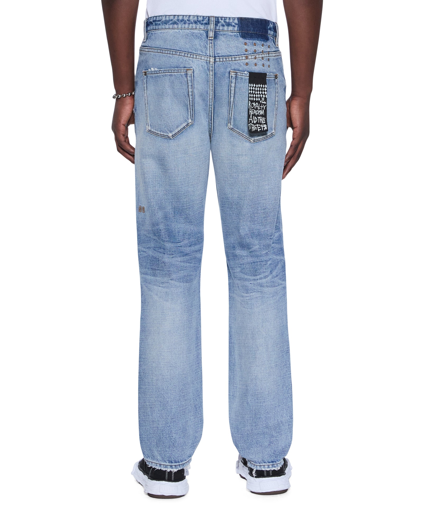 MENS  HAZLOW DAKOTA BLUE STRAIGHT DENIM JEANS