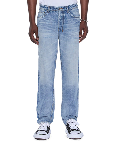 Mens Hazlow Dakota Blue Straight Denim Jeans | Ksubi ++