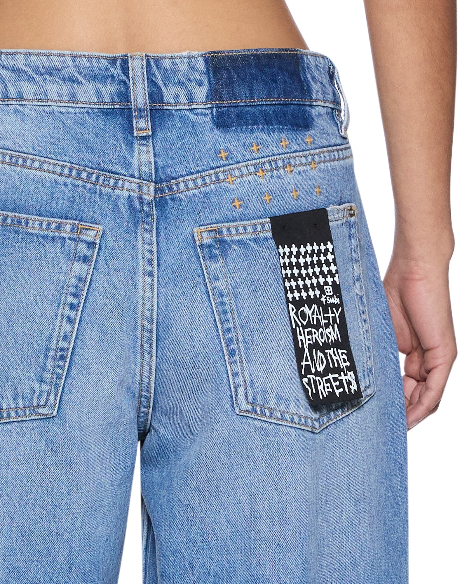 Womens Low Rider Horizon Garage Patches Relaxed Denim Jeans | Ksubi ++