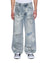MENS  MAXX ROGUE BLUE GRAFFITI BAGGY DENIM JEANS