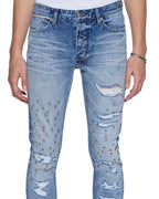 MENS VAN WINKLE DAKOTA BLUE REPAIR DENIM JEANS