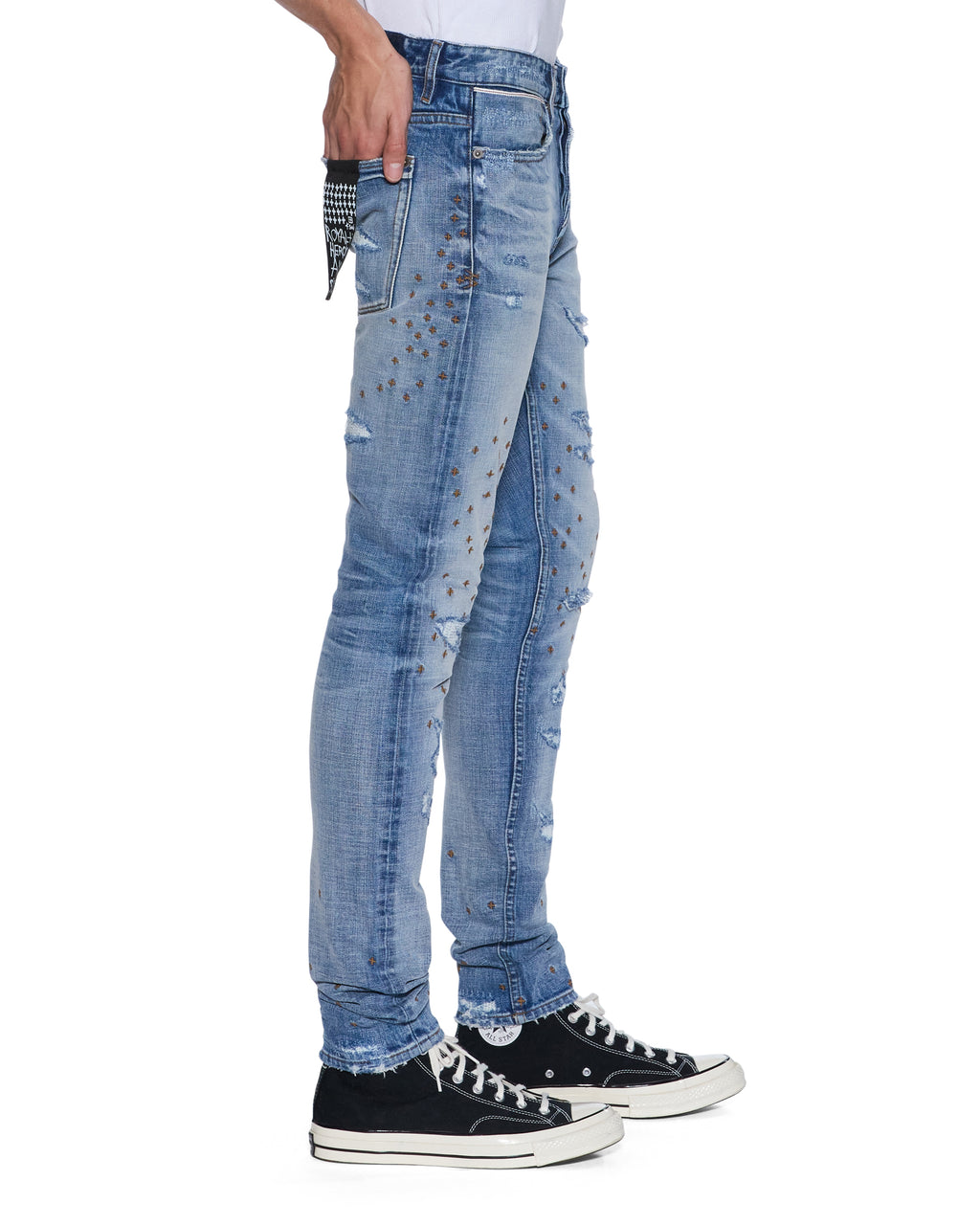 MENS VAN WINKLE DAKOTA BLUE REPAIR DENIM JEANS