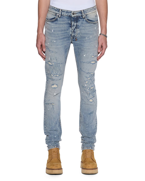 Mens Van Winkle Paint Summer Blue Skinny Denim Jeans | Ksubi ++