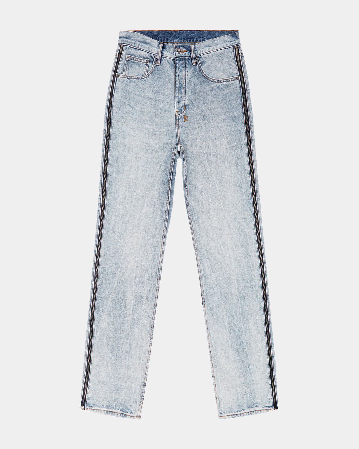Mens Anti K Zipped Dynamite Relaxed Denim Jeans - Denim