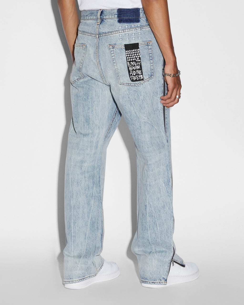 Mens Anti K Zipped Dynamite Relaxed Denim Jeans - Denim