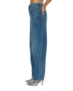 WOMENS BARREL JEAN AGED DENIM JEANS