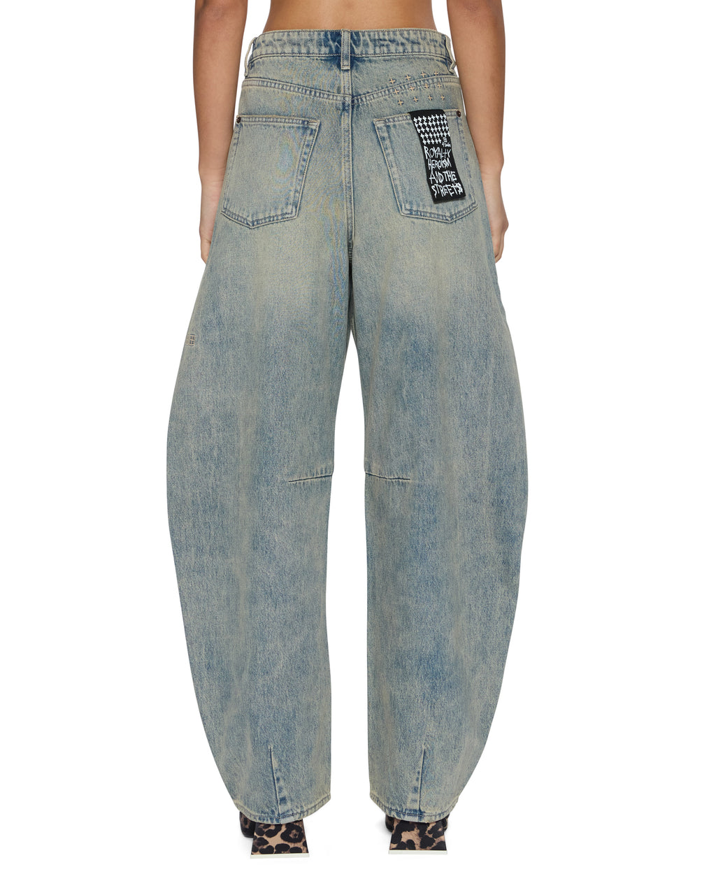 WOMENS BARREL JEAN FOLK DENIM JEANS