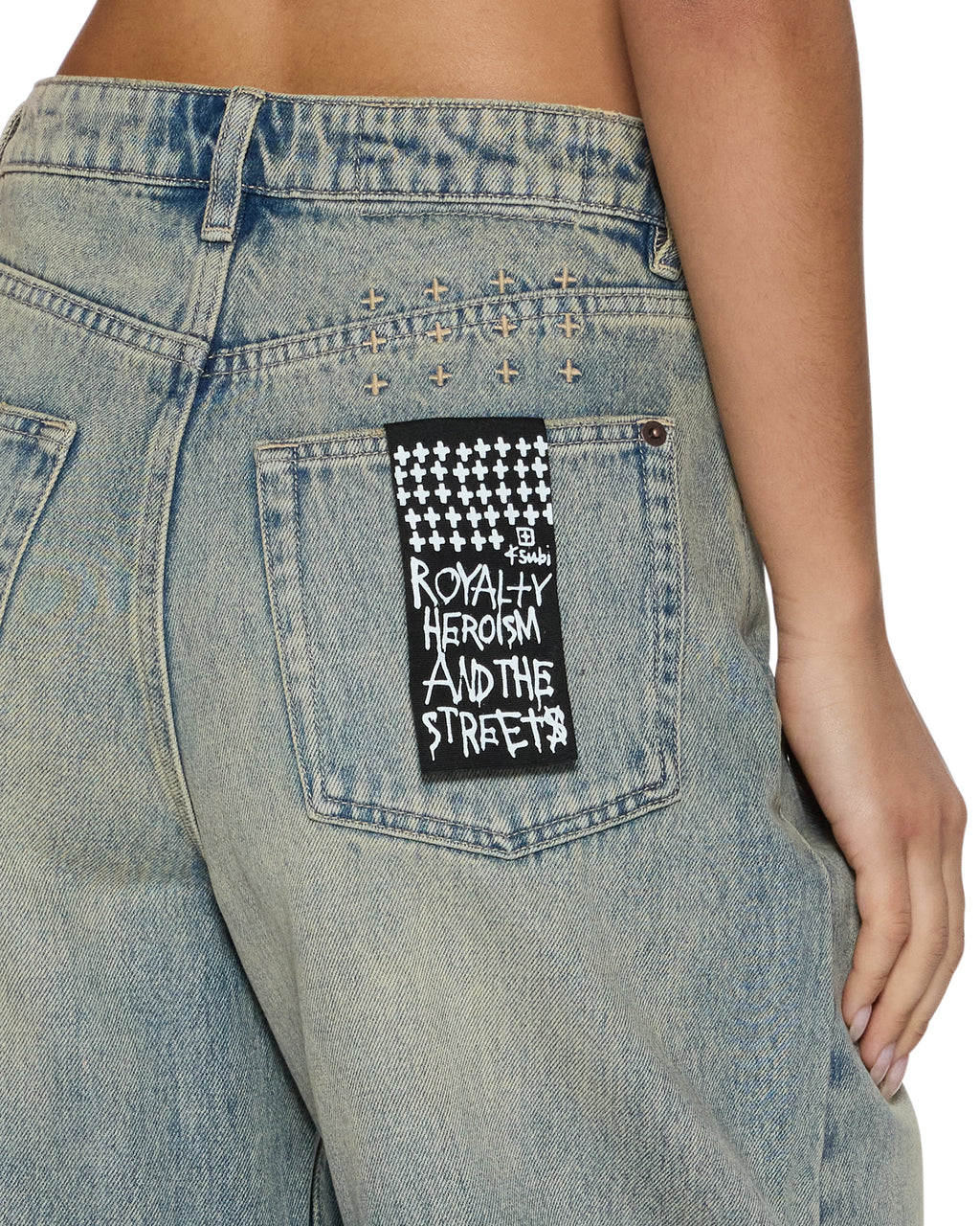 WOMENS BARREL JEAN FOLK DENIM JEANS