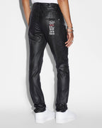 Mens Chitch 999 Black Wax Slim Denim Jeans - Black