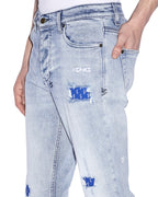 Mens Chitch Miami Philly Blue Slim Denim Jeans - Denim