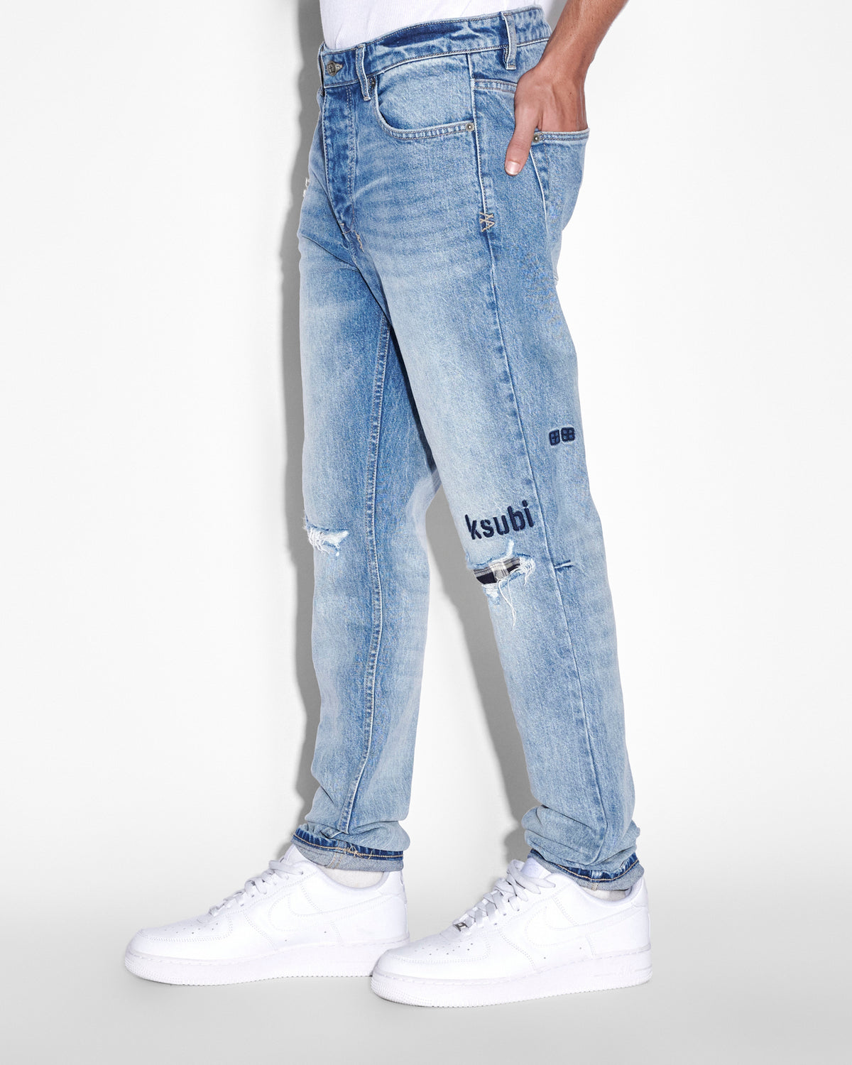Mens Chitch Self Repair Slim Denim Jeans - Denim