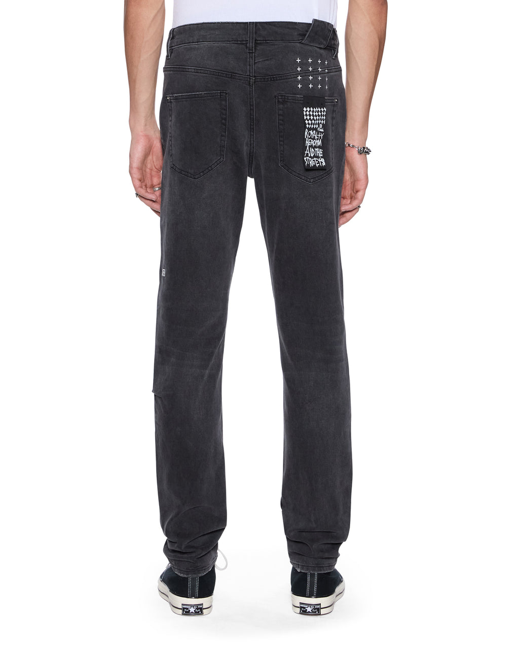 Mens Chitch Powder Grey Outfield Slim Denim Jeans - Grey