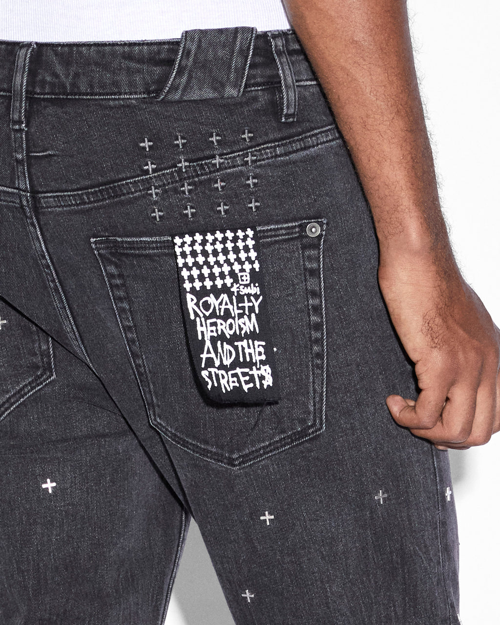 MENS CHITCH METALIK BLACK DENIM JEANS