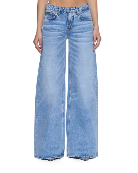 Womens Dropout Jean Mercer Blue Relaxed Denim Jeans | Ksubi ++