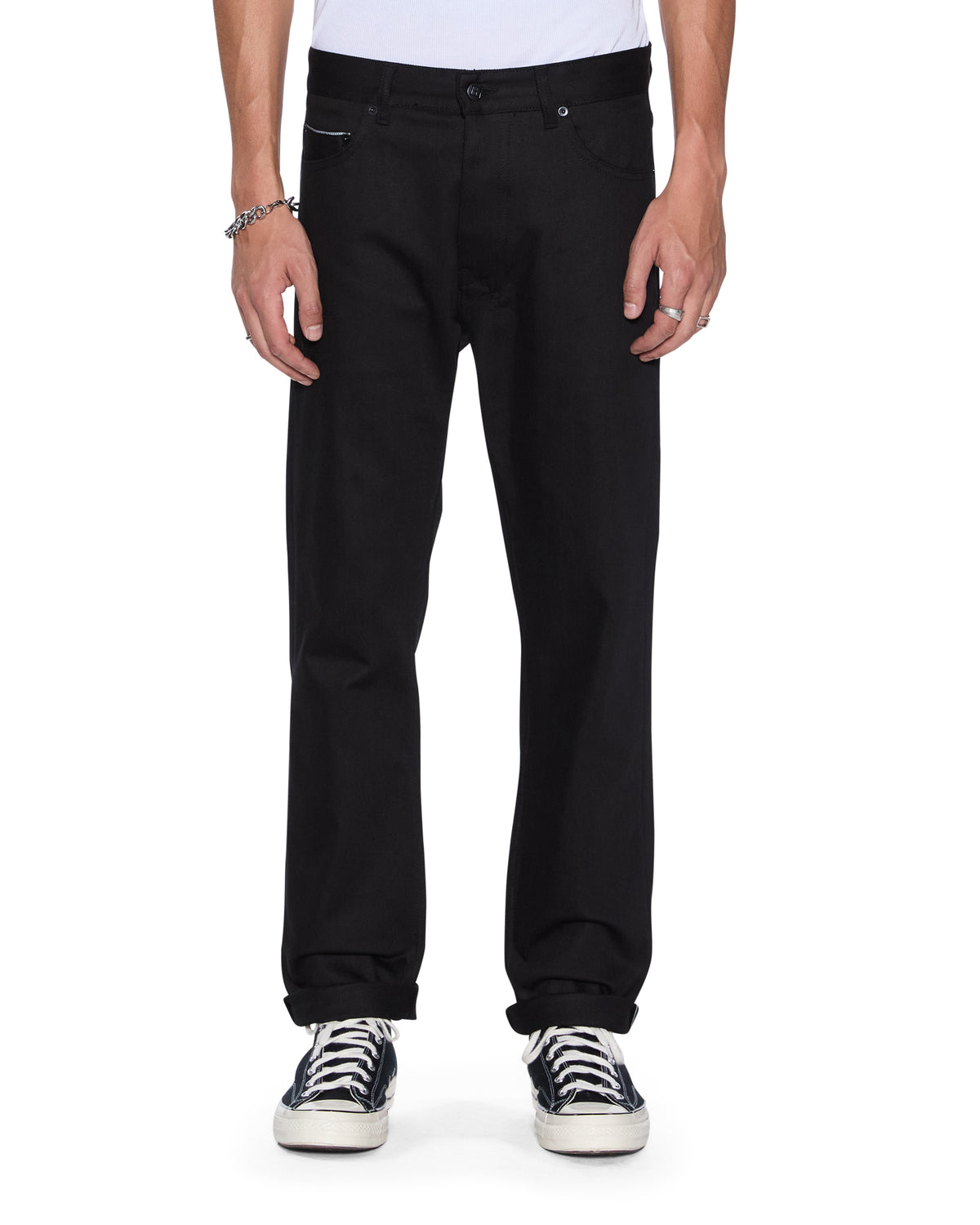 Mens Hazlow Selvedge Raw Black Straight Denim Jeans | Ksubi ++