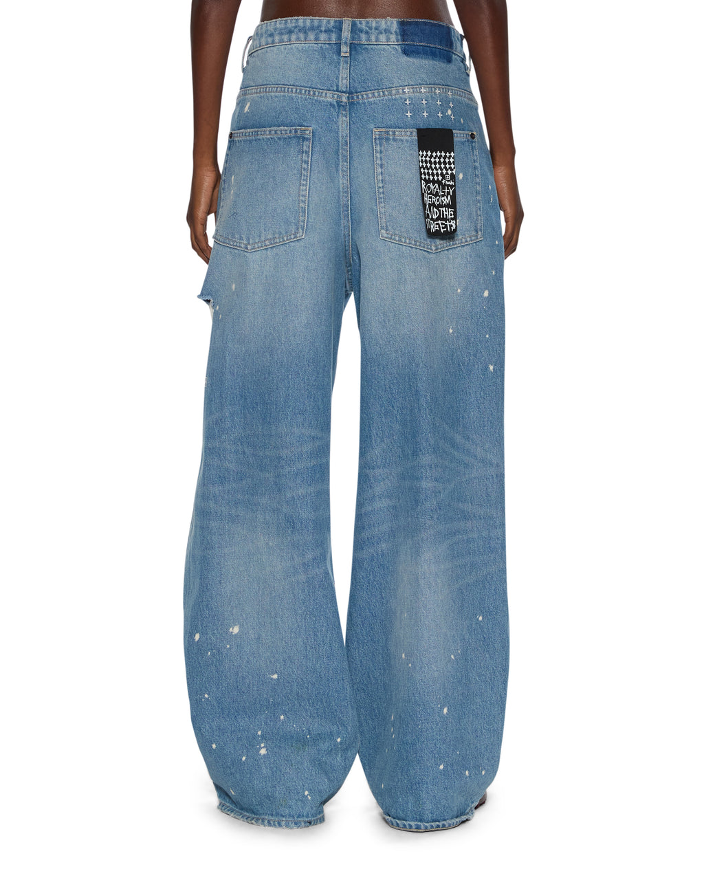 Womens Ksuper Surge Trashed Baggy Denim Jeans - Denim