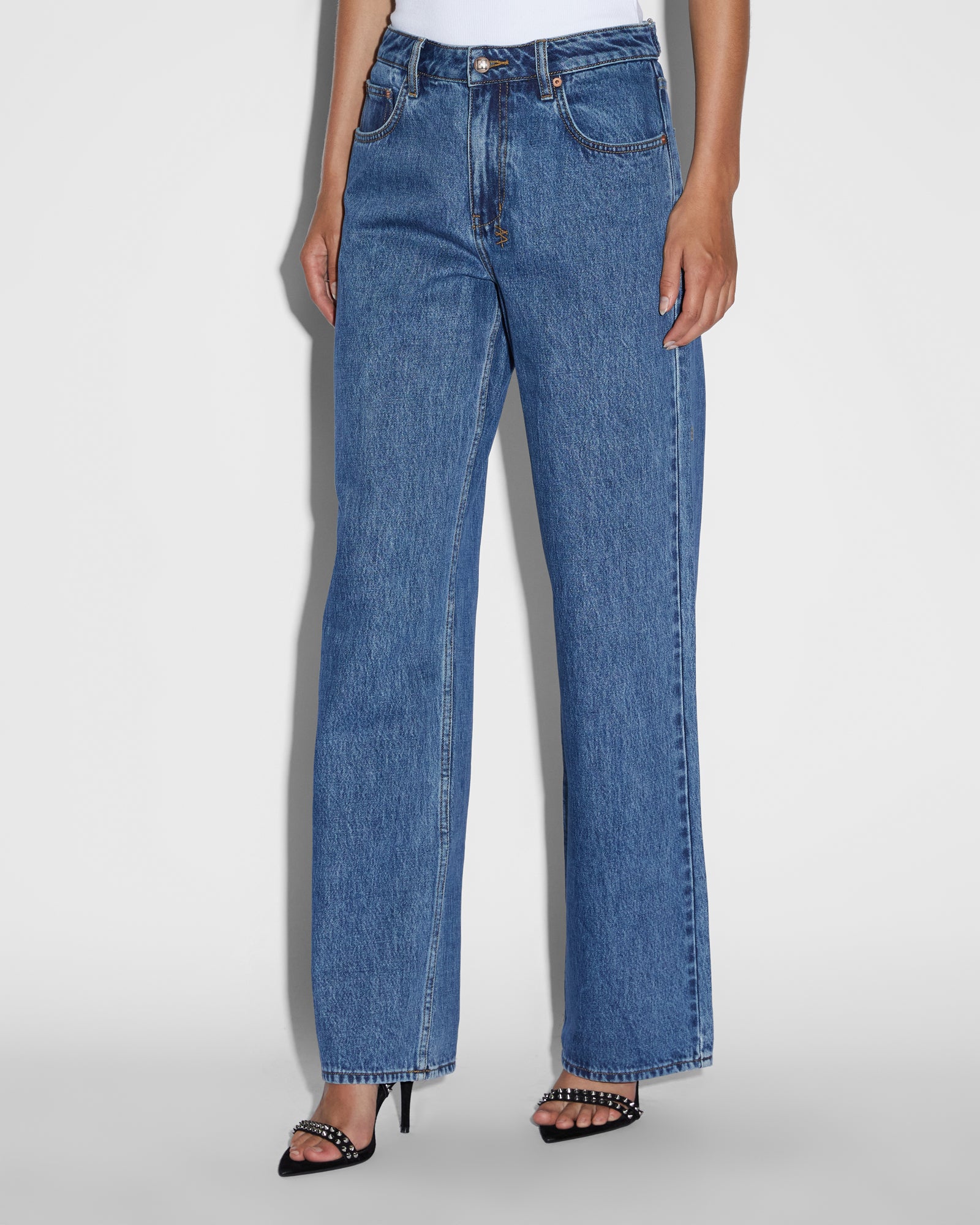 Womens Low Rider Carpenter Moody Baggy Denim Jeans