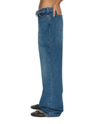 WOMENS LOW RIDER FLIP AGED DENIM JEANS