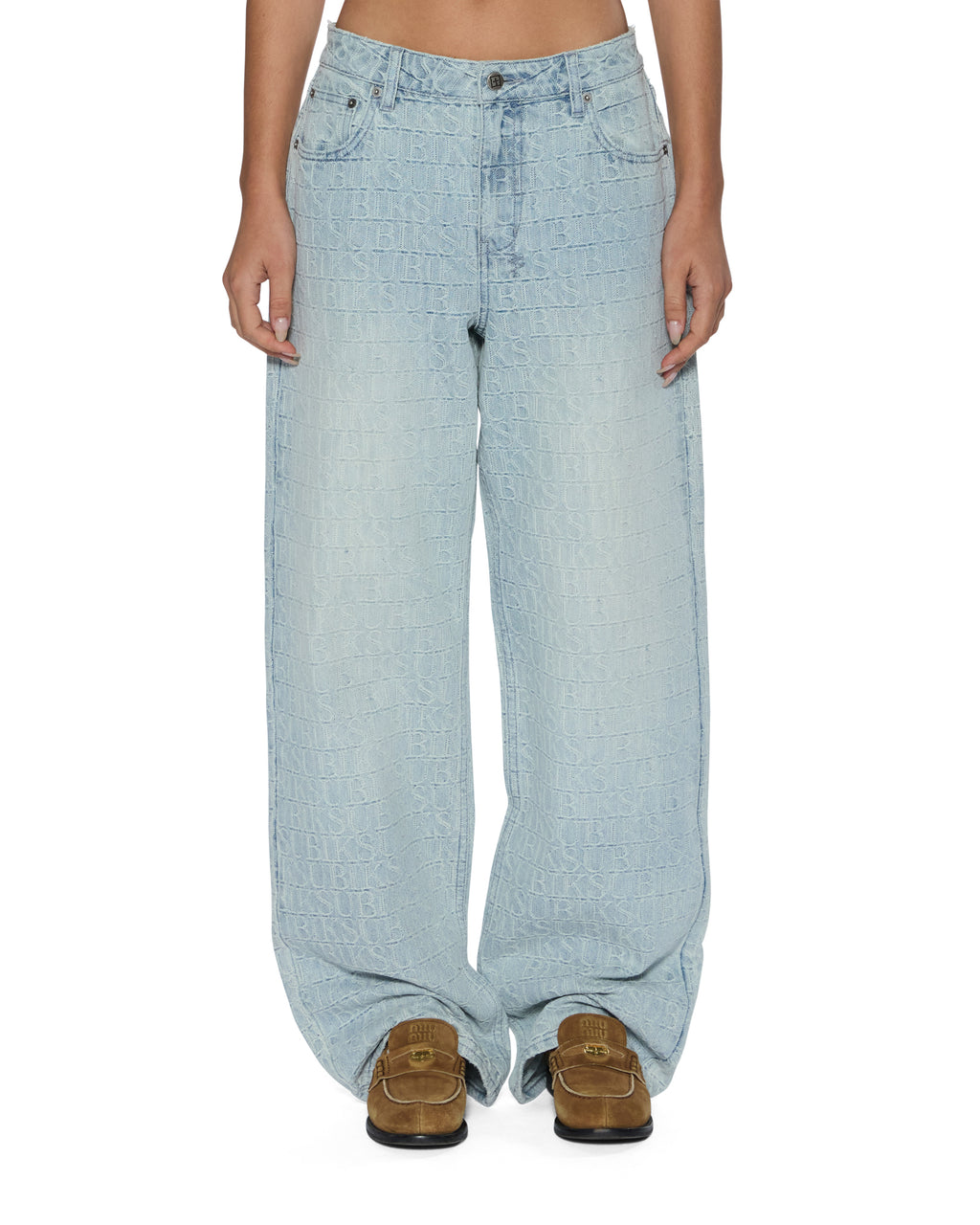 WOMENS LOW RIDER TILE DENIM JEANS