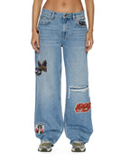 WOMENS LOW RIDER HORIZON PATCH DENIM JEANS
