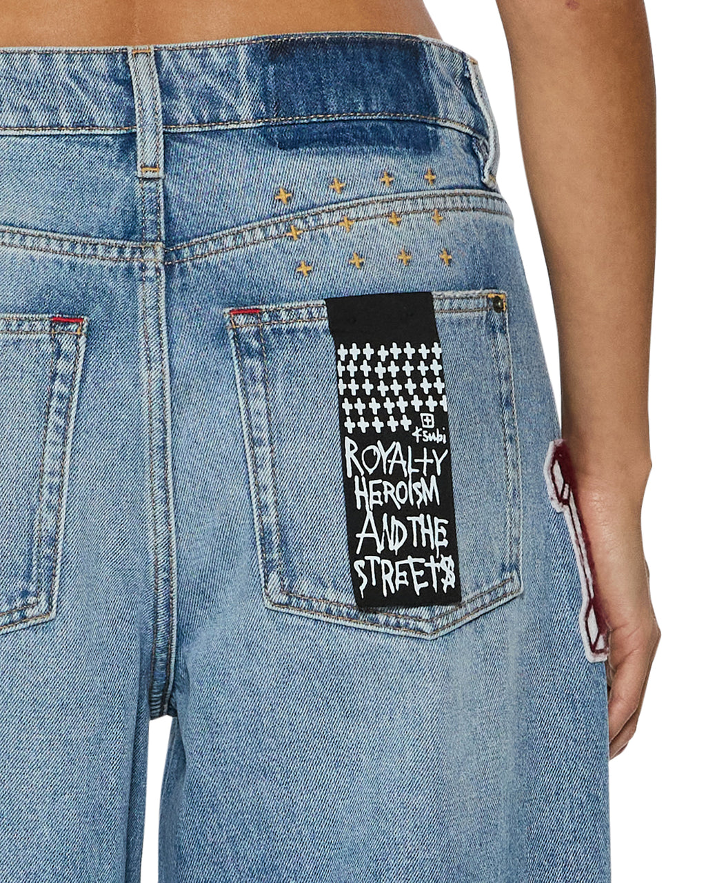 WOMENS LOW RIDER HORIZON PATCH DENIM JEANS